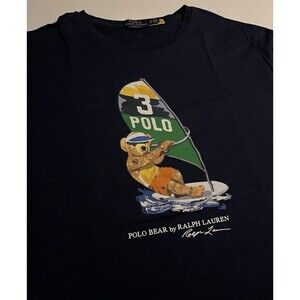 NEW Polo Ralph Lauren Bear Windsurfing Nautical Navy T-Shirt XL Preppy NWOT